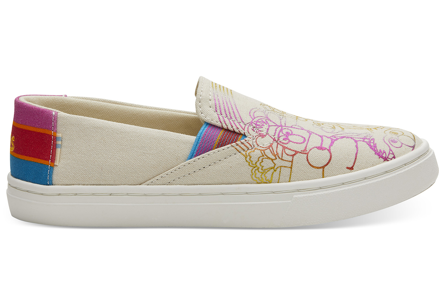 Sesame Street X TOMS Foil Printed Canvas Luca - Kids Slip Ons - Beige - NZ - 714635KOB